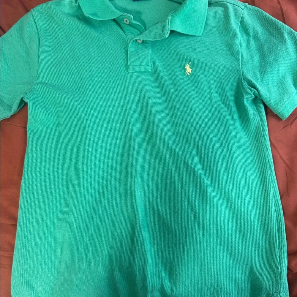 Ralph Lauren Boys' Short Sleeve Polo in Teal Green with Yellow Pony